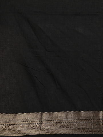 Black Bird Design Raw Silk Saree - Diadem
