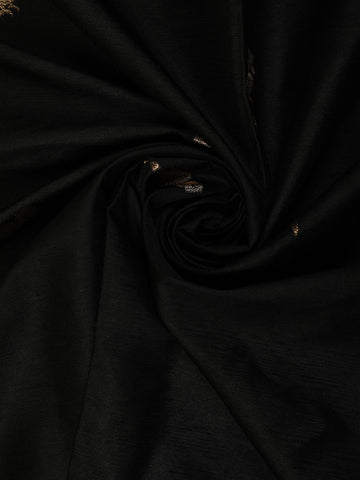 Black Bird Design Raw Silk Saree - Diadem