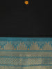 Black Butta Woven Design Cotton Saree with Contrast Zari Border
