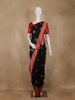 Black Butta Woven Design Semi Banarasi Silk Saree