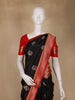 Black Butta Woven Design Semi Banarasi Silk Saree