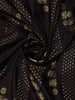 Black Butta Woven Kanchipuram Silk Saree With Blue Zari Border
