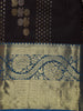 Black Butta Woven Kanchipuram Silk Saree With Blue Zari Border