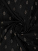 Black Butta Woven Raw Silk Saree with Floral Zari Border