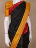 Black Checked Design Pure Kanchipuram Silk Saree