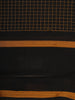 Black Checks Design Cotton Saree with Copper Zari Woven Border