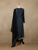 Black Chevron Design Cotton Straight Cut Salwar Suit
