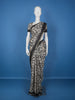 Black Abstract Printed Chiffon Saree - Diadem