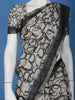 Black Abstract Printed Chiffon Saree - Diadem