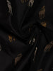 Black Deer Motif Woven Pure Kanchipuram Silk Saree - Diadem