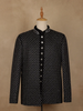Black Diamond Motif Embroidered Viscose Men's Suit