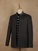 Black Diamond Motif Embroidered Viscose Men's Suit