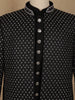 Black Diamond Motif Embroidered Viscose Men's Suit