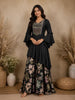 Black Embellished Design Crepe Palazzo Salwar Suit