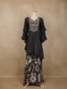 Black Embellished Design Crepe Palazzo Salwar Suit