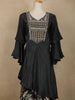 Black Embellished Design Crepe Palazzo Salwar Suit