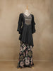 Black Embellished Design Crepe Palazzo Salwar Suit