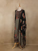 Black Embroidered Design Crepe Palazzo Suit