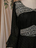 Black Embroidered Design Georgette Gown with Dupatta