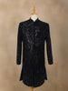 Black Embroidered Design Jacquard Indo-Western Sherwani