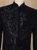 Black Embroidered Design Jacquard Indo-Western Sherwani