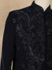 Black Embroidered Design Jacquard Indo-Western Sherwani