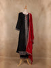 Black Embroidered Georgette Salwar Suit with Dupatta