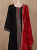 Black Embroidered Georgette Salwar Suit with Dupatta
