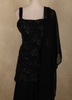 Black Embroidery Georgette Palazzo Suit