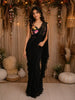 Black Embroidery Georgette Ready To Wear Saree with Designer Blouse