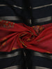 Black Floral And Striped Design Semi Tussar Saree