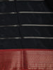 Black Floral And Striped Design Semi Tussar Saree