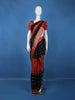 Black Floral And Striped Design Semi Tussar Saree
