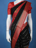 Black Floral And Striped Design Semi Tussar Saree