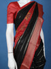 Black Floral And Striped Design Semi Tussar Saree