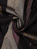 Black Floral And Stripes Woven Kanchipuram Silk Saree