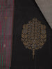 Black Floral And Stripes Woven Kanchipuram Silk Saree