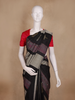 Black Floral And Stripes Woven Kanchipuram Silk Saree