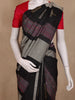 Black Floral And Stripes Woven Kanchipuram Silk Saree