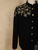 Black Floral Beads Embroidered Design Polynosic Men's Suit