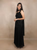 Black Floral Beads Embroidered Georgette Palazzo Suit with Dupatta