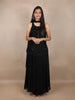 Black Floral Beads Embroidered Georgette Palazzo Suit with Dupatta