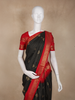 Black Floral Butta Design Art Silk Fancy Wear Saree with Contrast Border
