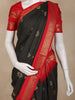 Black Floral Butta Design Art Silk Fancy Wear Saree with Contrast Border