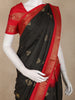 Black Floral Butta Design Art Silk Fancy Wear Saree with Contrast Border