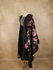 Black Floral Butta Design Georgette Straight Cut Salwar Suit with Dupatta