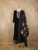 Black Floral Butta Design Georgette Straight Cut Salwar Suit with Dupatta