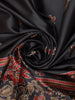 Black Floral Butta Design Tussar Saree with Contrast Border