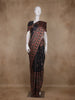 Black Floral Butta Design Tussar Saree with Contrast Border