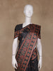 Black Floral Butta Design Tussar Saree with Contrast Border